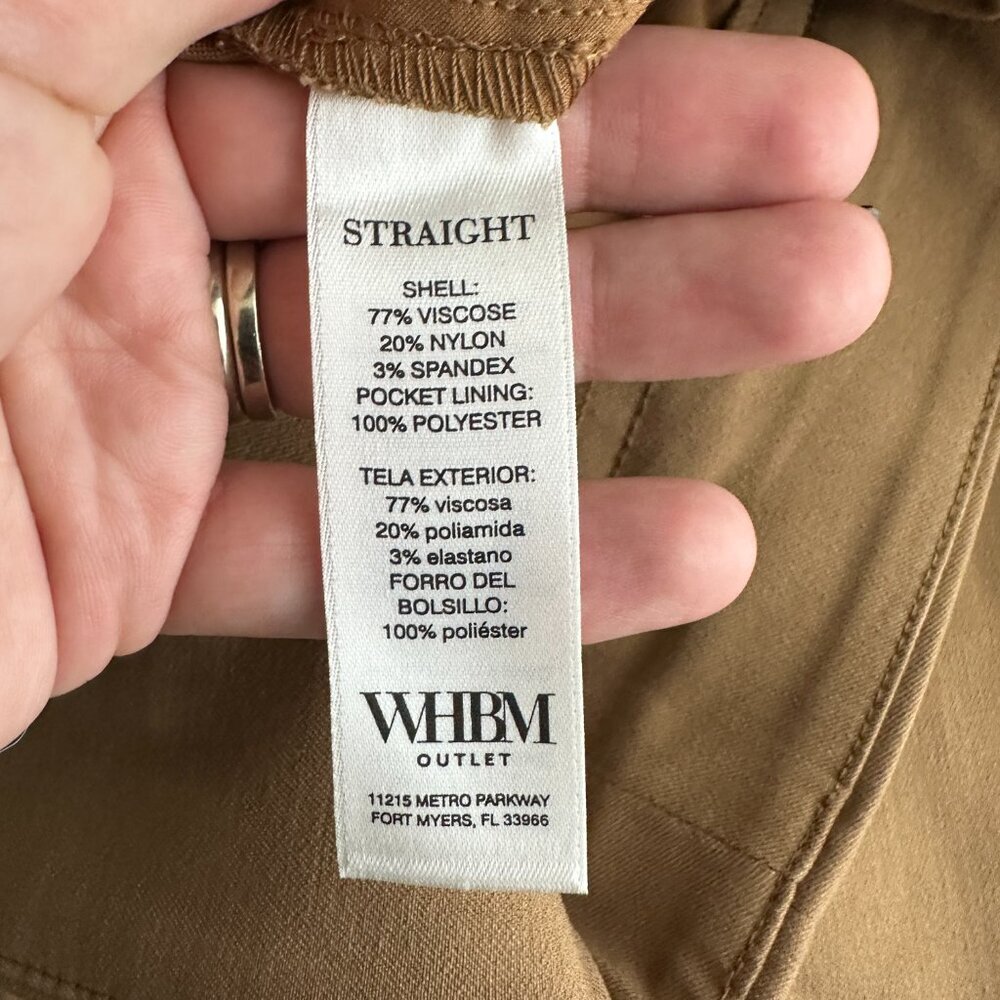 NWT White House Black Market Pull on Straight Capri Toasted Coconut 0 #WHBM9 - Picture 5 of 9